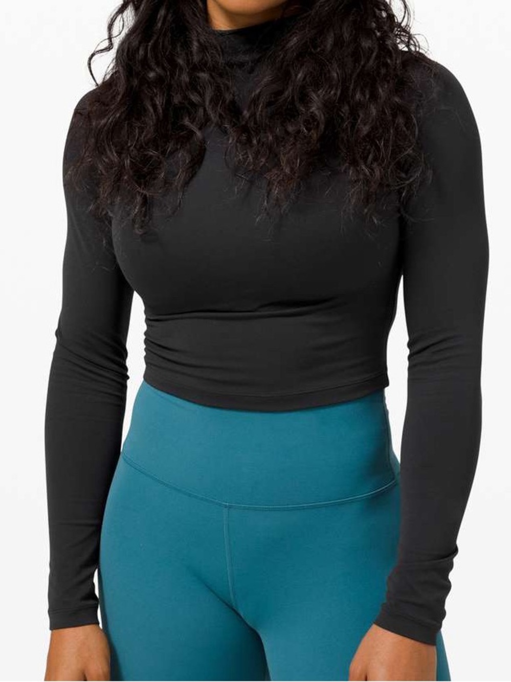 Lululemon All Aligned Mock Neck Long Sleeve Black size 6